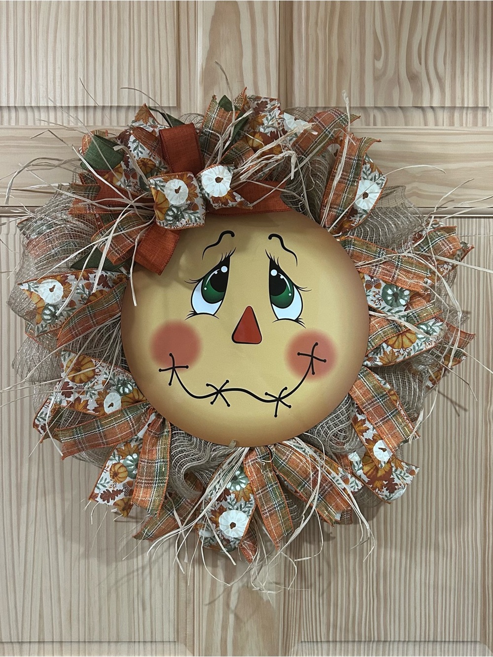 Autumn Scarecrow Face Wreath
